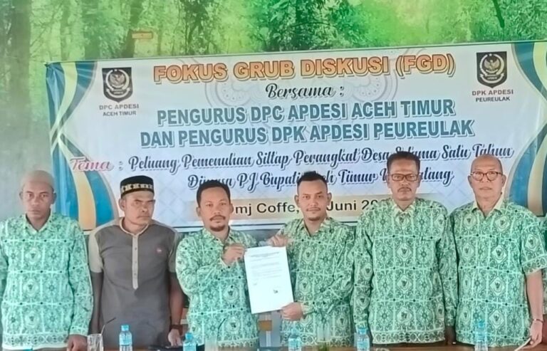Gelar FGD di Peureulak, Pengurus APDESI Bahas Usulan Penambahan Siltap Keuchik Juni 17, 2022