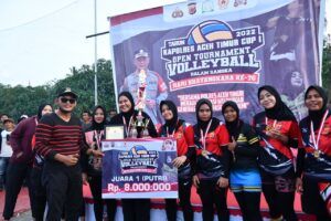 Tim PORA Aceh Timur Juara Open Turnamen Bola Voli Piala Kapolres Juni 30, 2022