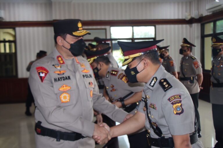 Kapolda Aceh Pimpin Sertijab Dua PJU dan Sejumlah Kapolres Juli 4, 2022