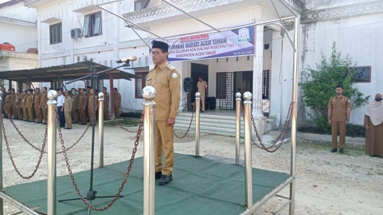 Apel Gabungan Perdana, Pj Bupati Aceh Timur Tekankan Disiplin Kerja Pegawai Juli 18, 2022