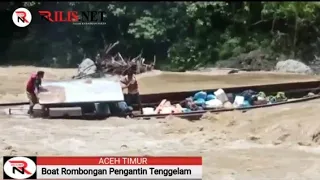 [VIDEO] Detik-detik Boat Rombongan Pengantin Tenggelam di Simpang Jernih Aceh Timur