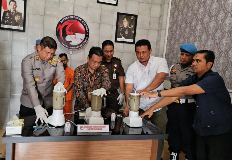 Polres Langsa Musnahkan Barang Bukti Sabu 1.015,13 Gram Agustus 31, 2023