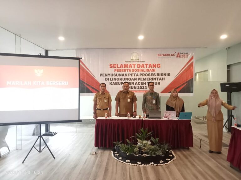 Puluhan ASN Aceh Timur Ikuti Sosialisasi Penyusunan PETA Proses Bisnis November 28, 2023