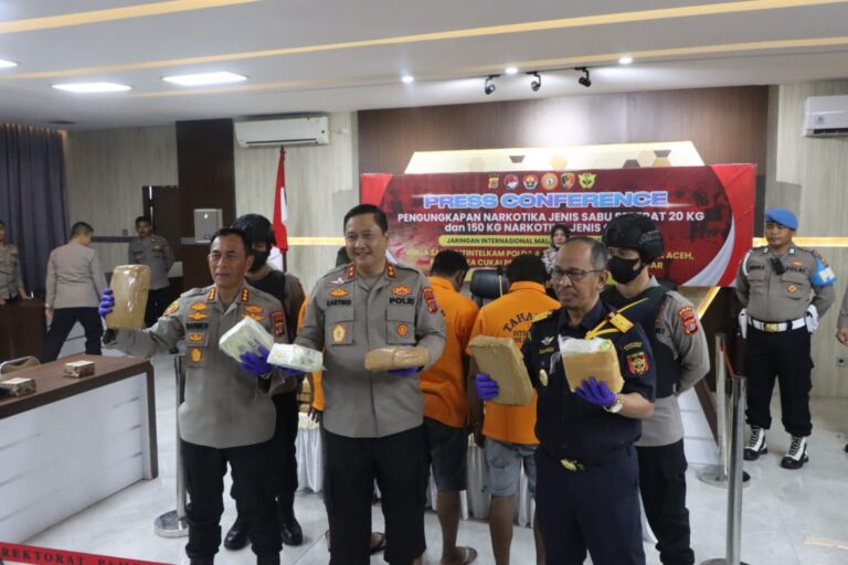 Polda Aceh Gagalkan Peredaran 20 Kg Sabu dan 150 Kg Ganja November 30, 2023