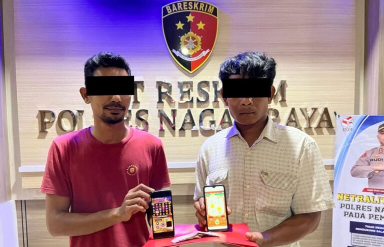 Dua Pemain Judi Online Ditangkap di Nagan Raya  April 27, 2024