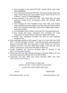 Pansel Buka Pendaftaran Calon Panwaslih Aceh Timur April 18, 2024
