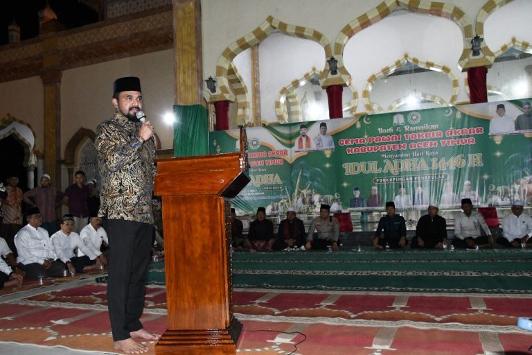 Tak Mau Bedakan Antar Wilayah, Bupati Aceh Timur Gelar Pawai Takbiran di Peureulak Shalat di Idi Juni 5, 2025