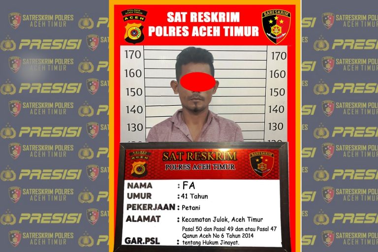 Tega Cabuli Anak Kandungnya, Seorang Pria di Julok Aceh Timur Diringkus Polisi Juli 12, 2025