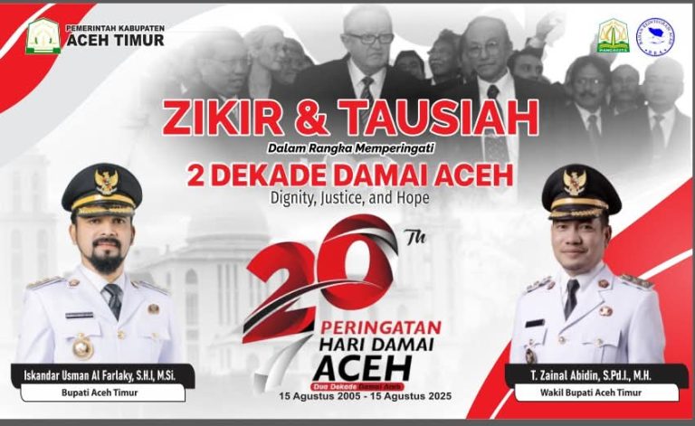 Sambut 2 Dekade Damai Aceh, Al-Farlaky Instruksi Jajajar Gelar Zikir dan Doa Agustus 15, 2025