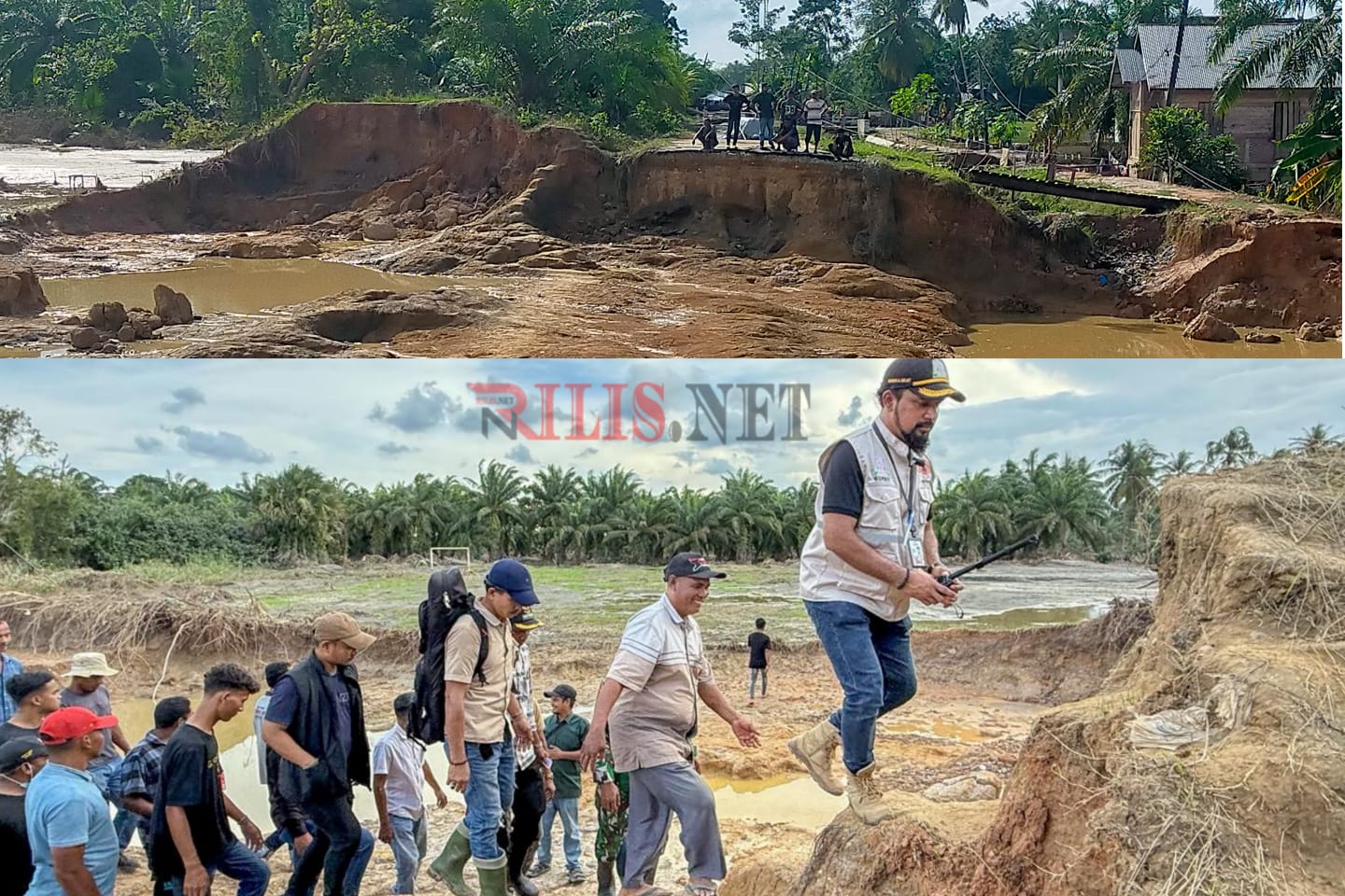 Jalan Desa Terputus, Bupati Al-Farlaky Salur Logistik ke Desa Arakundo dan Gampong Grong-grong - RILIS.NET Jalan Desa Terputus, Bupati Al-Farlaky Salur Logistik ke Desa Arakundo dan Gampong Grong-grong Desember 13, 2025