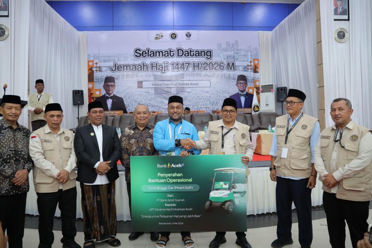 Bank Aceh Serahkan Buggy Car untuk Permudah Mobilisasi Jamaah di Asrama Haji Embarkasi Aceh Mei 6, 2026