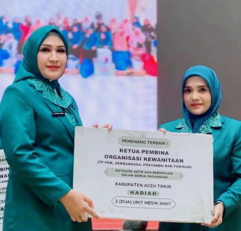 Ketua TP-PKK Kabupaten Aceh Timur Borong Tiga Penghargaan Di Banda Aceh Ketua TP-PKK Kabupaten Aceh Timur Borong Tiga Penghargaan Di Banda Aceh September 13, 2026